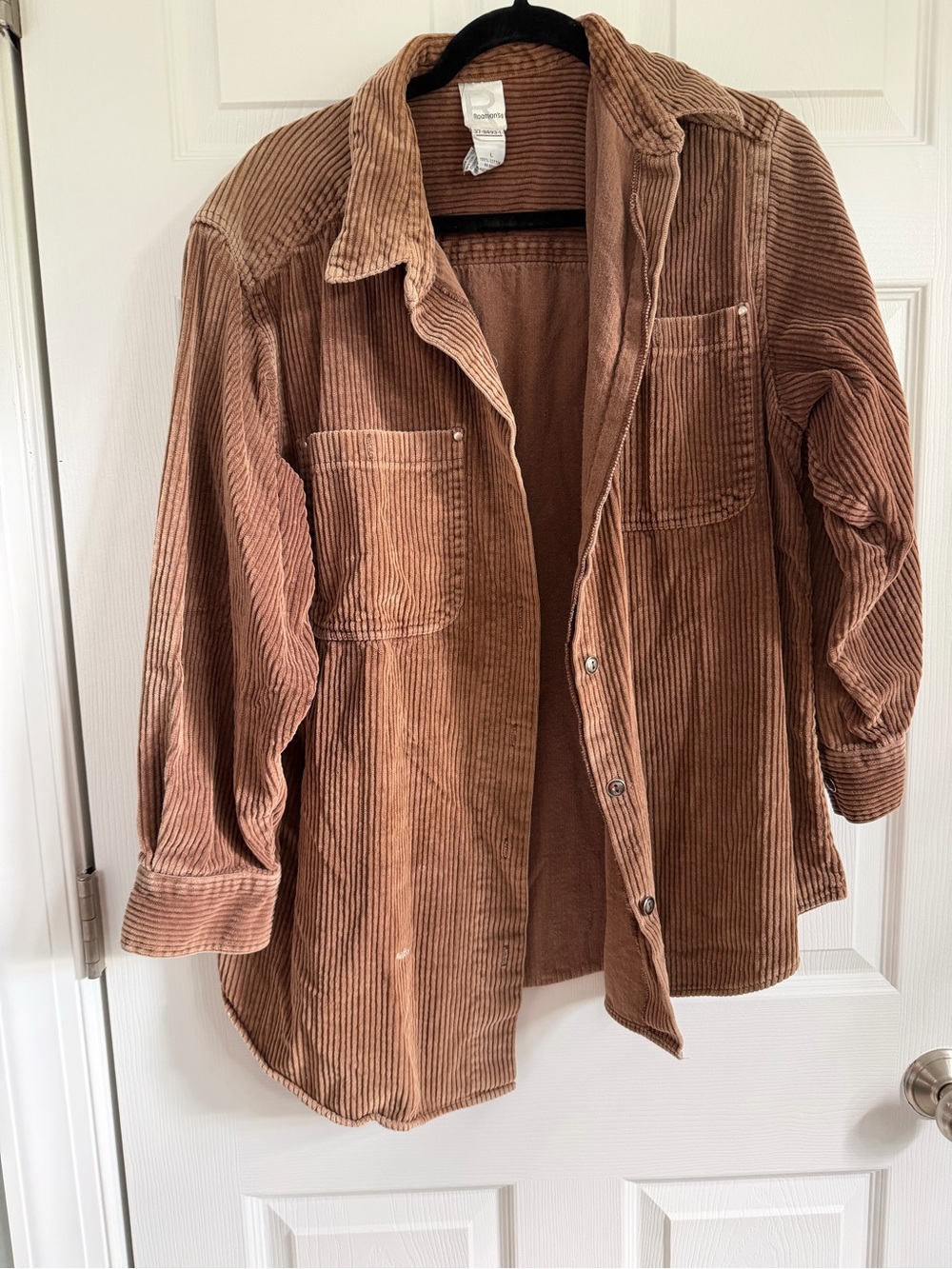 Roaman's Corduroy Shacket Jacket in Brown